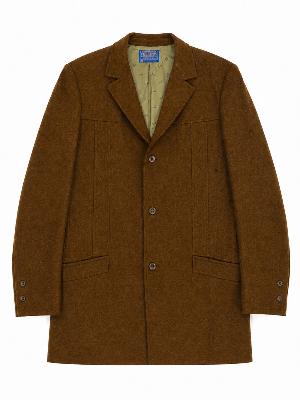 1960s Vintage Pendleton Brown Virgin Wool Men’s Blazer